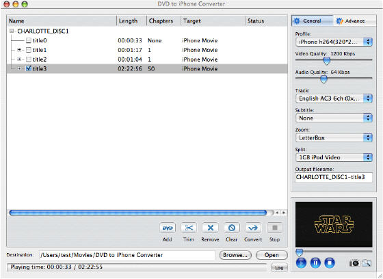 4Media DVD to iPhone Converter for Mac  - Main window