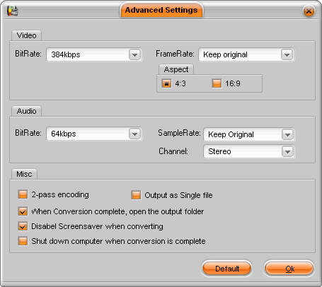 Screenshots of dvdXsoft iPod Video Converter 