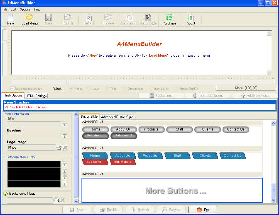 A4 Flash Menu Builder