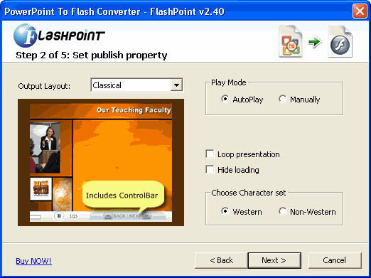 set publish property