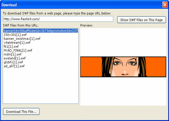 screenshot - SWF Download Tool