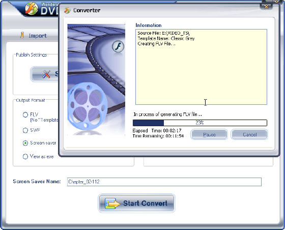Converting DVD to Screensaver