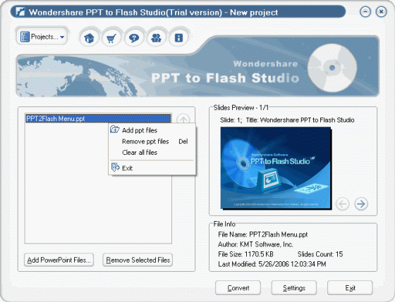 convert PowerPoint file to flash