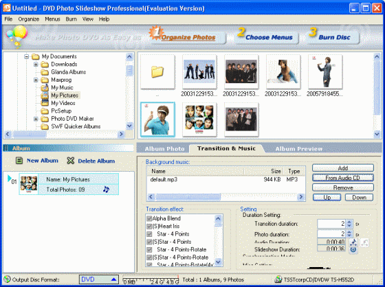 DVD Photo Slideshow -  Add music