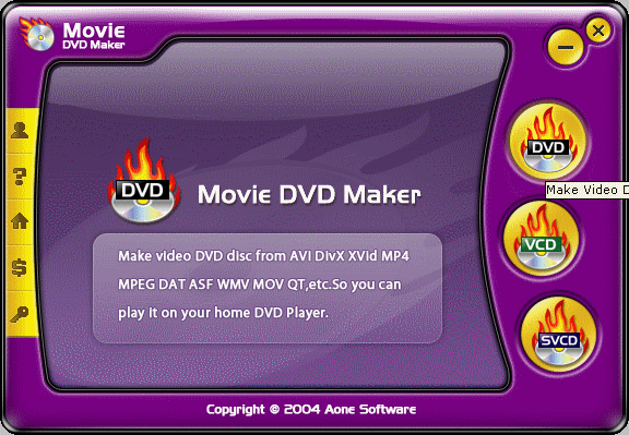 screenshot of Movie DVD Maker - Launch