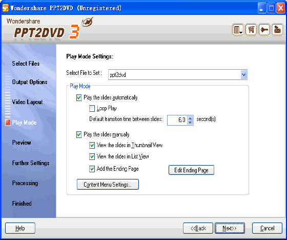 screenshot of PPT2DVD - play mode