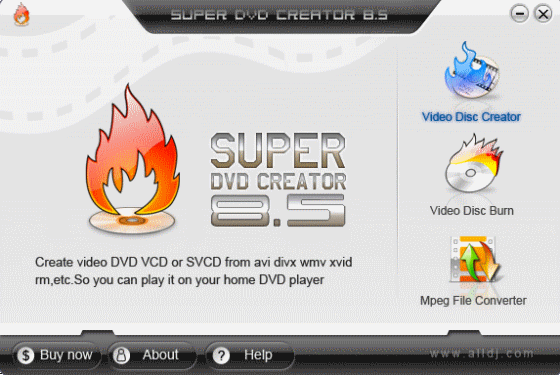 Screenshot of Supper DVD Creator - Main interface