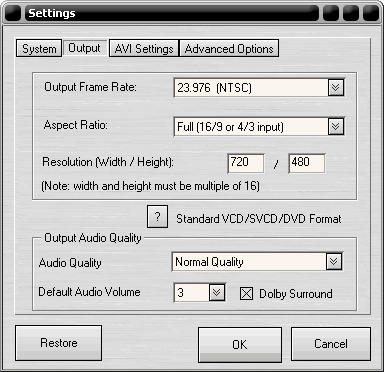 the settings