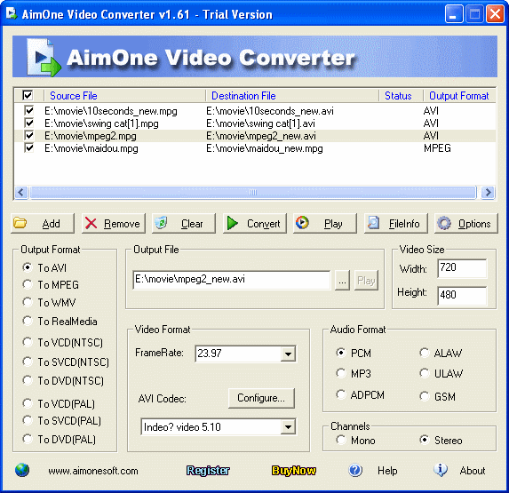 convert video movie - AimOne Video Converter