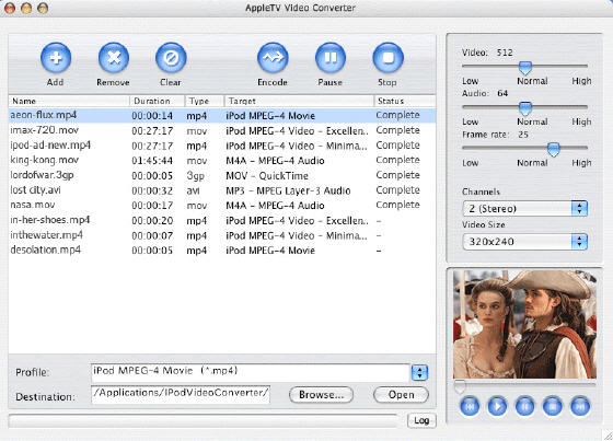4Media Apple TV Video Converter for Mac - Main window