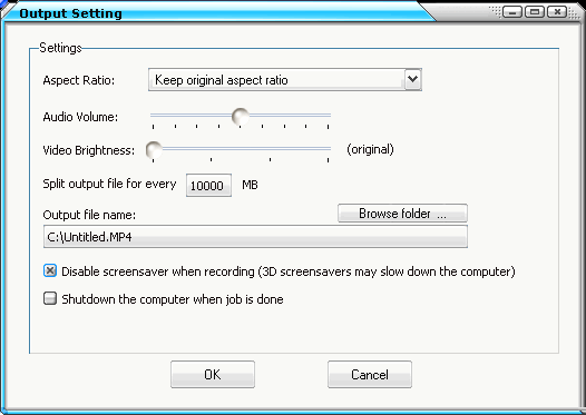 Output setting