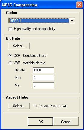 the codec settings