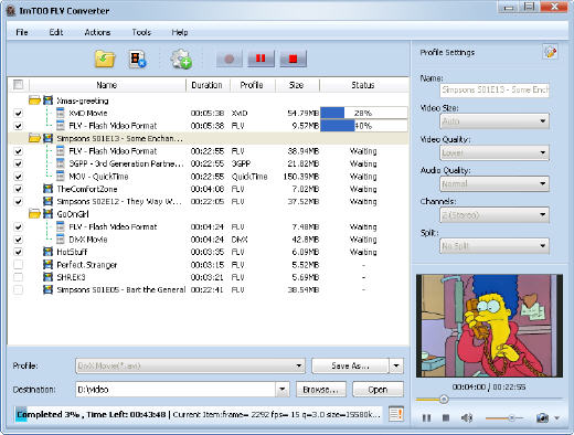 ImTOO FLV Converter - screenshot