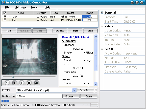 Convert - ImTOO MP4 Video Converter
