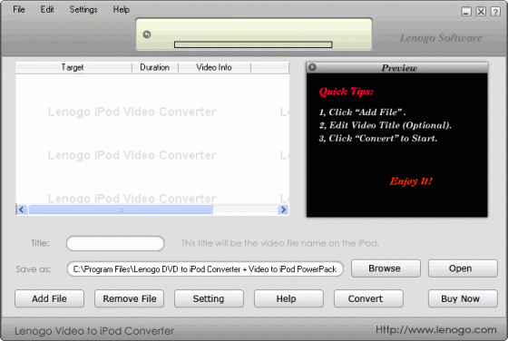 Lenogo Video to iPod Converter