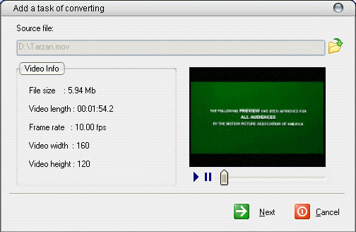 choose source file need to be converted