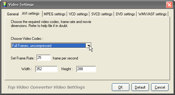 video setting - Top Video Converter