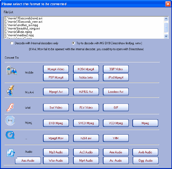 choose file format - Total Video Converter