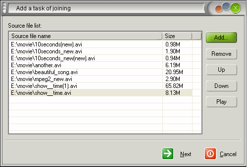 Add a task of joining - Ultra AVI Converter