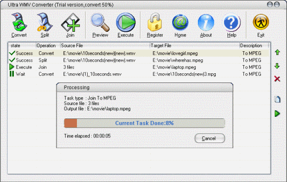 convert WMV files - Ultra WMV Converter