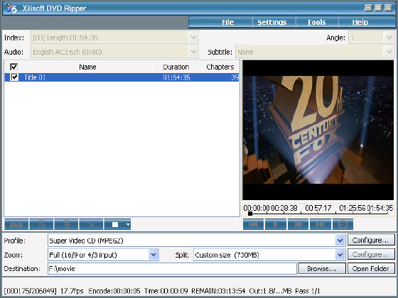 Xilisoft DVD Ripper of Xilisoft DVD to iPod Suite