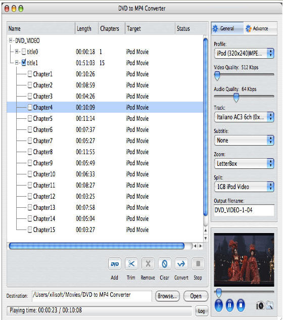 Xilisoft DVD to MP4 Converter for Mac