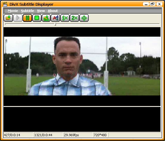 Screenshots of DivX Subtitle Displayer