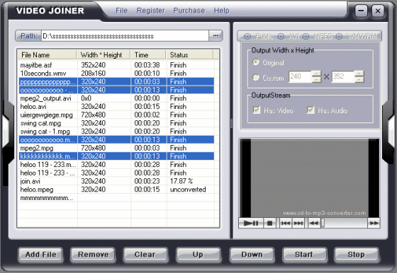 The Screenshot of Crystal Video joiner