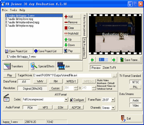 The Screenshot of Fx Movie Joiner