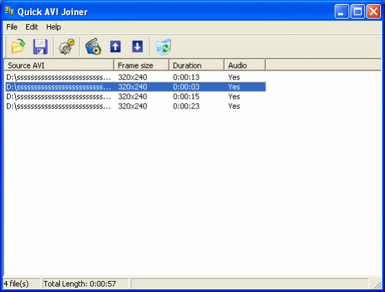 The Screenshot of Quick AVI Joiner