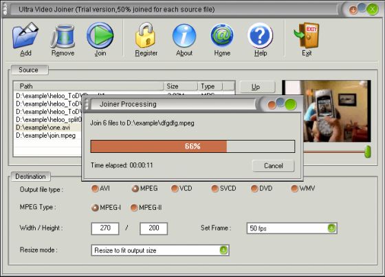 The Screenshot of Ultra Video Joiner