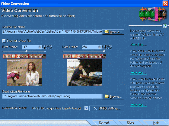 The Screenshot of Active WebCam.