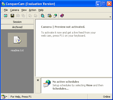 The Screenshot of ConquerCam