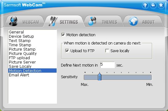 The Screenshot of SarmSoft WebCam