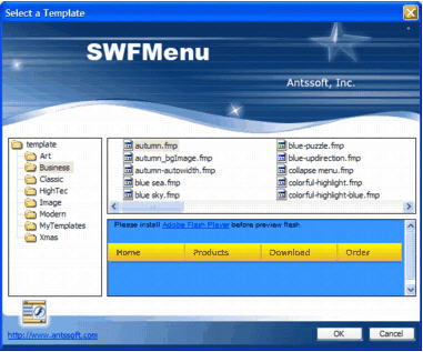 create SWF Menu