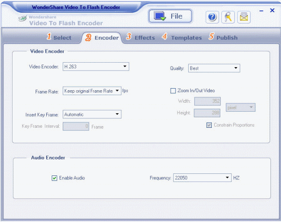 Screenshot - Select video encoder