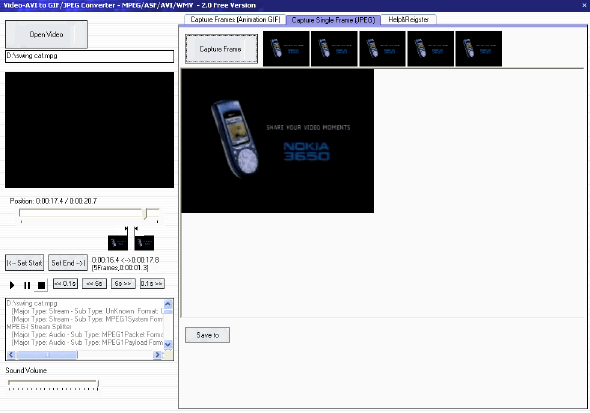 Convert MPEG to JPEG - Video-AVI to GIF converter