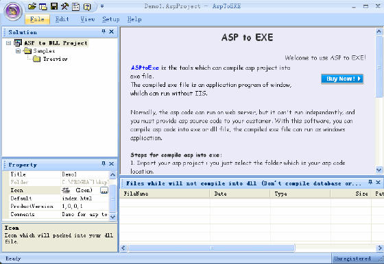 main window  - ASP to EXE
