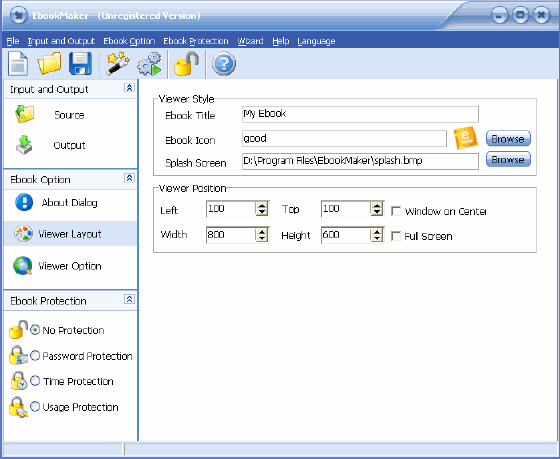 configure EbookMaker's option