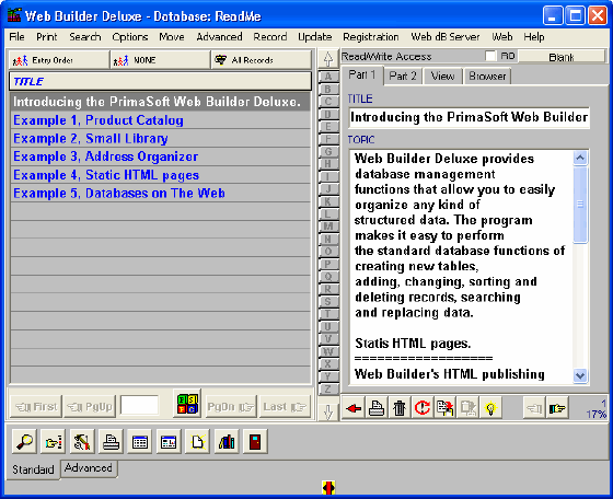 Screenshot of Web Builder Del