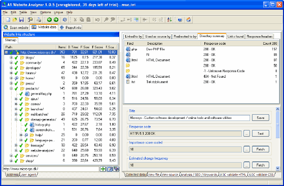 Collect data - A1 Website Analyzer