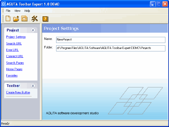 project settings of AGUTA Toolbar Expert