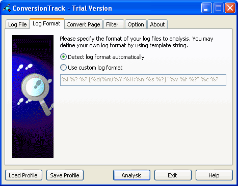 specify log format - ConversionTrack