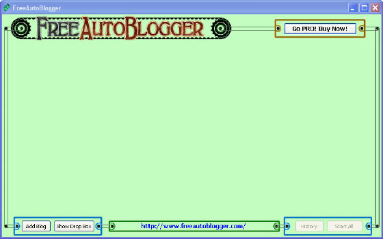 Main window - FreeAutoBlogger