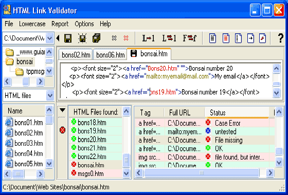 The Screenshot of HTML Link Validator