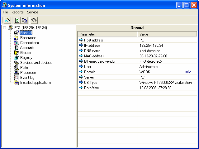 System information - LANState