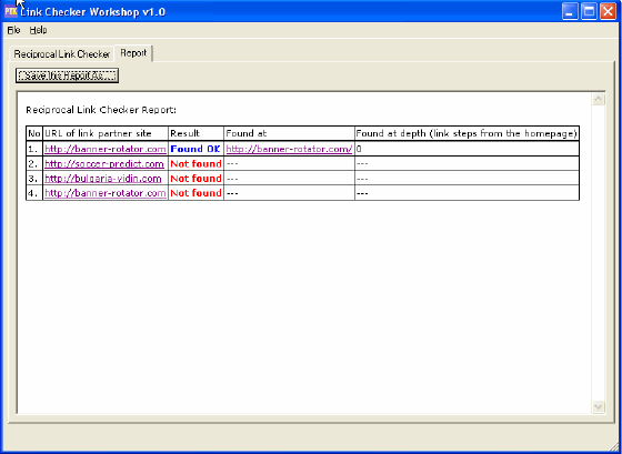 The Screenshot of Link Checker Workshop