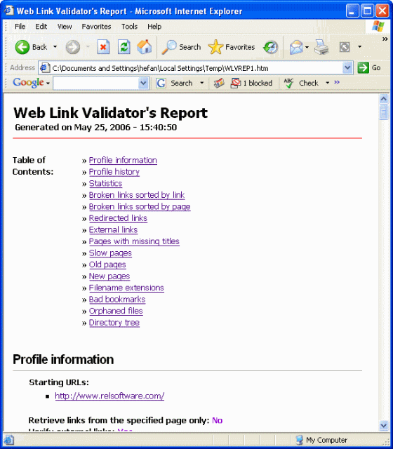 Web Link Validator