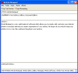 Main window - Article Notepad