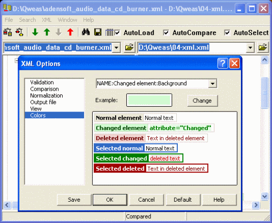 The Screenshot of XML option.